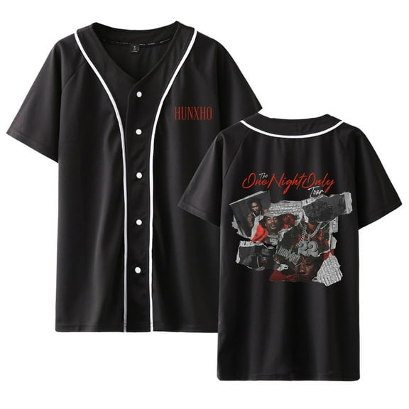 Hunxho The One Night Only Tour 2024 Merch Baseball Jersey Shirt V-Neck Short Sleeve Streetwear Clothes