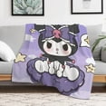 thumbnail image 3 of Funny retro style Kuromi anime print plush blanket, suitable for sofa bedroom or home decoration, suitable for all seasons 30 inches * 40 inches, 3 of 6