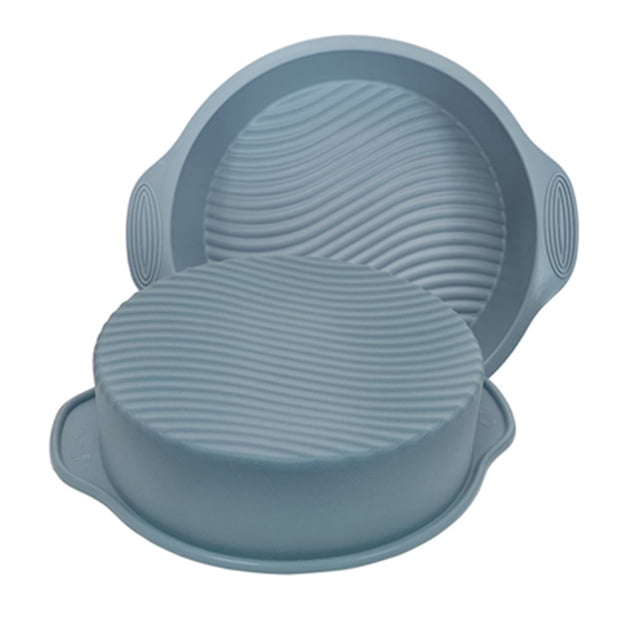 Mould 9 Inch Single Cake Mold Silicone Model Baking Pan Corrugated Bottom High Temperature Resistant Bakeware Removable Base Cake Baking Pans Cakes Moulds Springform Cake Pans for Gray