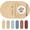 Golden Beige, variant on PROMATTOO Round Floral Embossed Placemats Set of 6,Faux Leather Waterproof Dining Mat,Beige Cream
