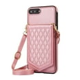 thumbnail image 2 of Crossbody Wallet Case for iPhone 7, iPhone 8, iPhone SE 2020, iPhone SE 2022 [RFID Blocking] Credit Card Holder Shoulder Strap,PU Leather Purse with Back Mirror Flip Women Girls Cover, Rosegold, 2 of 13