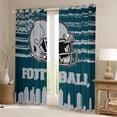 thumbnail image 2 of jejeloiu Gray Rugby Helmet Black Out Curtains,Football Sport City Curtains Pack of 2 (42x63 Each) For Teens, 2 of 6