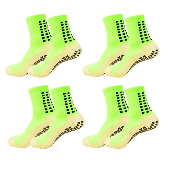 WILLED 4 Pairs Men's Soccer Socks Anti-Slip Non Skid Athletic Socks with Grip Pads, Breathable Mesh, Ideal for Football, Basketball, Rugby, Hockey, Training & Sports Use