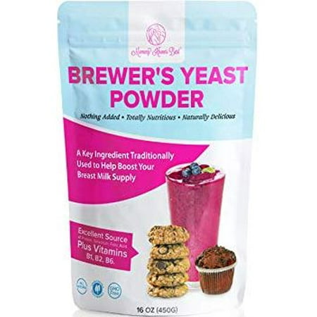 Mommy Knows Best Brewers Yeast Powder for Lactation for Breastfeeding Mothers - Mild Nutty Flavored Unsweetened and Debittered - Helps Boost Breast Milk