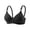 Black, variant on Women's Plus Size Soft Thin Cup Bra Wireless Seamless Leaf Jacquard Everyday Bra Comfort Breathable Lightly Beige A