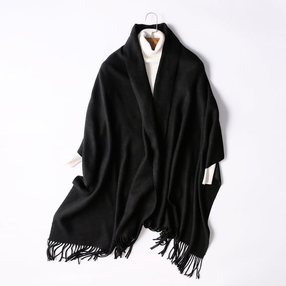 Black Scarfs Scarf Autumn and Winter Thickened Wool Scarf Shawl Use Black Women Wool Shawl Scarf Solid Lightweight Soft Wrap for Fall Winter