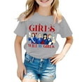 thumbnail image 3 of Girls Tshirts Will Be Letter Print Short Sleeve Round Neck Top Girls' Tops Grey 1-2 Years, 3 of 5