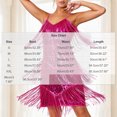 thumbnail image 3 of NTACZA Mini Dresses for Women Spaghetti Straps V-Neck Sparkly Sequin Fringe Cocktail Dress Solid Ball Gown Nights Out Hot Pink S, 3 of 7