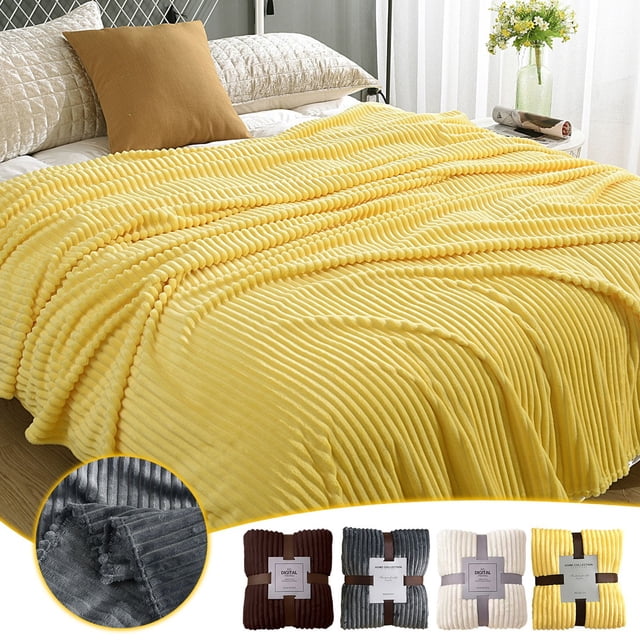Cagogo under $5 4Pcs Fleece Blanket, Thick Flannel Fleece Blanket, Soft Nap Throw For Sofa Couch Bed, Solid Color Reversible Blanket For All Seasons, Cozy Home Decor Gift For Women Men