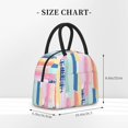 thumbnail image 5 of YFYANG Portable Waterproof Insulated Lunch Bag, Watercolor Stripes Graffiti Reusable Cooler Bag / Picnic Bag for Adults Teens, 5 of 9