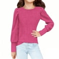 thumbnail image 6 of Posijego Girls Puff Long Sleeve Tops Spring Fall Cute Shirts Casual Knit Pullover Lightweight Sweaters for Little Girls, 6 of 9