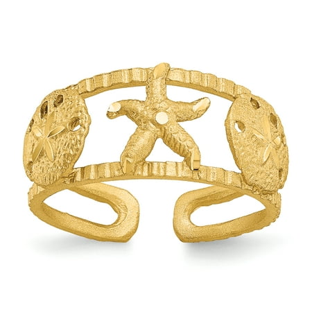 Primal Gold 14 Karat Yellow Gold Starfish Toe Ring