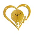 thumbnail image 2 of Reloj de pared con forma de corazón, reloj de , regalo para el hogar, decoración colgante, silencioso, sin , para fiestas, cafeterías, salas Oro, 2 of 8