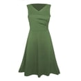 thumbnail image 3 of XAOFW Women's Casual Dresses Solid Color Sleeveless V Neck Maxi Dress With Pockets Club Party Soft Comfortable Sundresses, 3 of 3