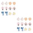 thumbnail image 1 of Decodeary 6pairs Earrings Bling Flower Heart No Pierced Charm Pretty Jewelry 2Set, 1 of 6