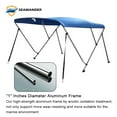 thumbnail image 3 of Seamander 3 Bow Bimini Top Boat Cover with Rear Support Pole and Storage Boot, 46" Height,Pacific Blue, 3 of 5