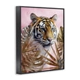thumbnail image 3 of Stupell Industries Exotic Tiger with Gold Leaves Animals Painting Black Framed Art Print Wall Art, 24 x 30, 3 of 8