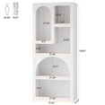 thumbnail image 4 of Tribesigns 70" Tall Geometric Bookshelf Set of 2, White Arched Bookcase with 5 Irregular Storage Shelves, Open Art Decor Display Shelf, 4 of 6