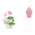 thumbnail image 1 of Adhesivo De Pared De PVC Retro Y Jarrón De Porcelana Con Diseño De Jengibre, Adorno Floral Decorativo Para Sala De Estar, Cocina, Sofá, TV, Fondo, Decoración Del Hogar., 1 of 8