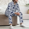 thumbnail image 7 of Hirioo Blue Fish1 for Men's Pajama Sets 2 Piece Pjs Men's Long-Sleeved Pajama Set Button Down Sleepwear,S-XXL-X-Large, 7 of 7