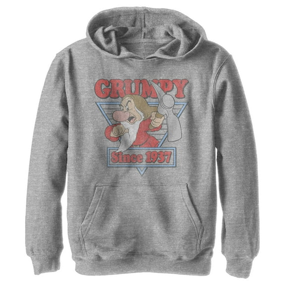 Boy's Snow White and the Seven Dwarfs Grumpy Since '37 Pull Over Hoodie Athletic Heather Large