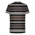 thumbnail image 2 of Lmnyox Men's Short Sleeve T Shirt Casual Striped Print Crew Neck Tee Big and Tall Summer Beach Shirts Tops, 2 of 5