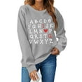 thumbnail image 2 of Womens Valentine's Day Sweatshirt Alphabet I O U Print Long Sleeve Shirts Teacher Valentine Pullover Tops 2025 Fashion Outfits, 2 of 4