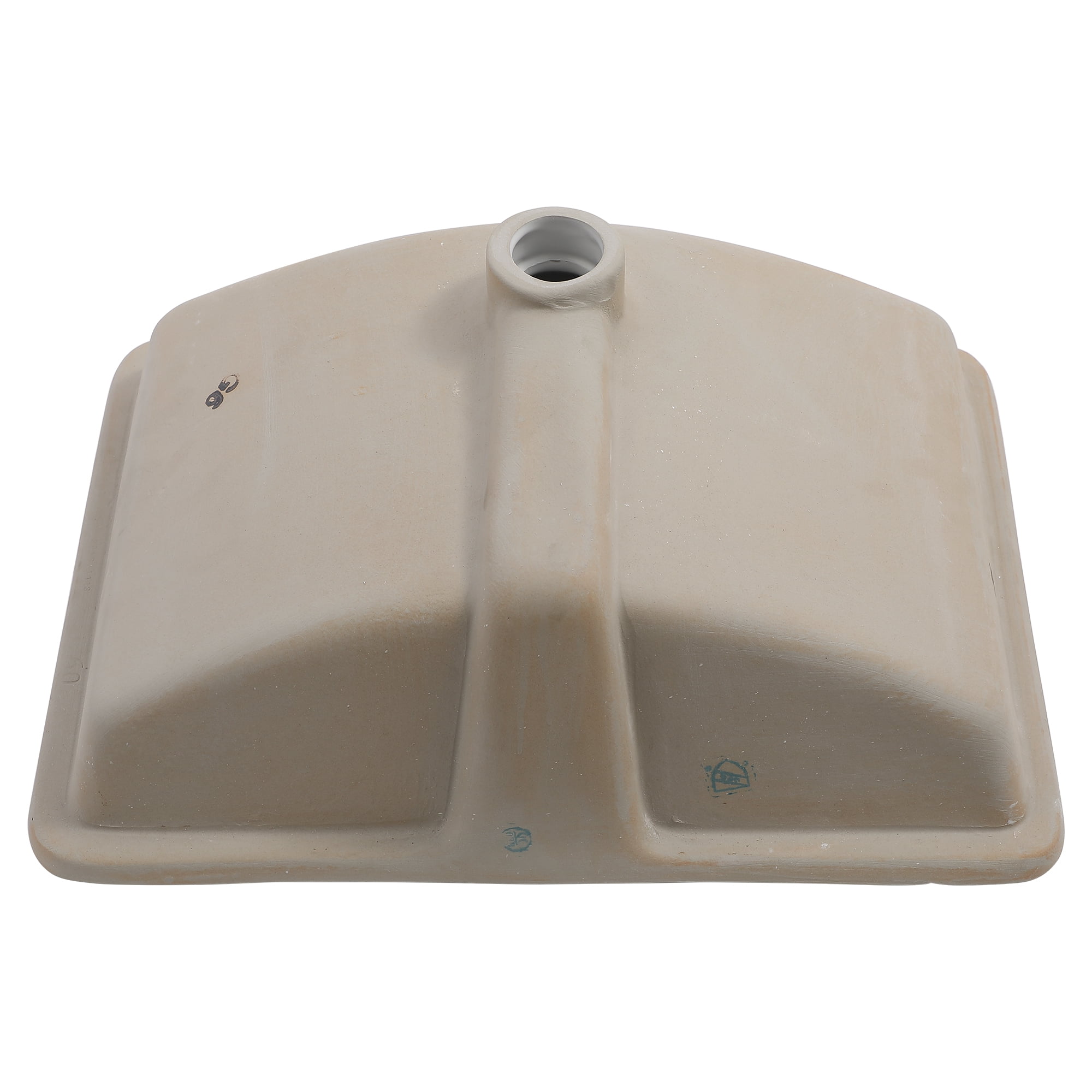 21"x14" White Ceramic Rectangular Undermount Bathroom Sink with Overflow