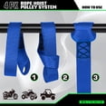 thumbnail image 3 of 1 Set Block and Tackle Pulley System, 1000 LB Capacity, 50 FT Reflective Rope Hoist with Metal Bearing Wheels and 2 Soft Loops, 3 of 8