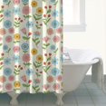 thumbnail image 4 of Pioneer Flower Floral Print Pattern Shower Curtain 84"x72", Bathroom Decorative Shower Curtain Set with 12 Hooks, Waterproof Washable, 4 of 6