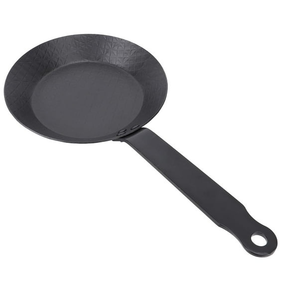 Carbon Steel Frying Pan, Uniform Heating Easy to Cleans Anti Stick Omelette Skillet Steak Pans for Gas Induction Cooker, Skillets for Searing Grilling and Camping