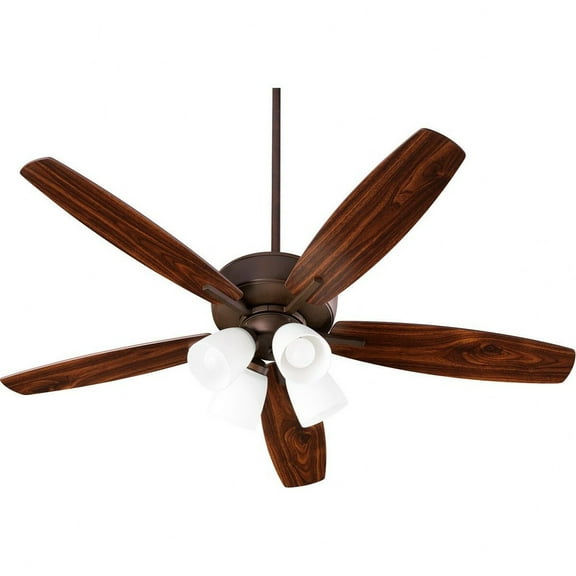 Quorum Lighting Breeze 52 5-Blade Oiled Bronze Ceiling Fan with LED Lights