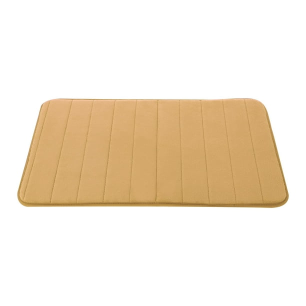 PiccoCasa Memory Foam Absorbent Nonslip Bath Floor Mat 24"x16", Khaki