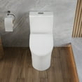 thumbnail image 2 of 1-Piece 1/1.28 GPF Dual Flush Elongated Compact Toilet in White 12 in. Rough-In Comfortable Height, Seat Included, 2 of 15