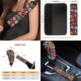 thumbnail image 5 of FKELYI Car Seat Covers with Steering Wheel Cover Hippie Flower Print Auto Center Console Pad Seat Belt Pads Head Rest Covers Gear Shift Cover Hanbrake Cover for Most Vehicle, 16 Pcs, 5 of 6