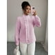 thumbnail image 4 of Camisa de Mujer con Botones, Cuello Alto y Volantes, Camisas de Larga A Rayas, Blusas de Trabajo para Mujer, Moda. Rosa M, 4 of 7