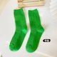 thumbnail image 1 of Xiao Hua 10 pares de calcetines de algodón para mujer, finos, suaves, cómodos, transpirables, de vestir, por encima del tobillo, para negocios, informales y deportivos (verdes)., 1 of 2