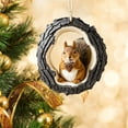 thumbnail image 3 of Realistic 2D Acrylic Squirrel Christmas Ornament - Tree Hollow Hanging Decoration for Holiday Trees,Nature & Wildlife Lovers,Perfect Gift for Animal Enthusiasts‌, 3 of 5