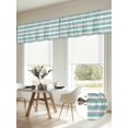 thumbnail image 6 of 2 Panels Aqua Grey White Stripe Valance for Windows, Rustic Modern Turquoise Striped Light Filtering Kitchen Curtains, Rod Pocket Window Treatment Curtain Valances for Living Room Bedroom, 42"x18", 6 of 9