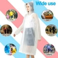 thumbnail image 5 of Raincoat Waterproof Rain Coat Poncho Long Rain Jackets Lightweight with Drawstring Hood for Men Women (White 1 pack + Purple 1 Pack), 5 of 9