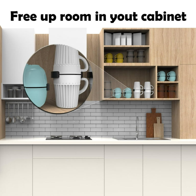 Coffee Mug Organizer Mug Organizer for Cabinet Kitchen Cabinet Shelf Organizer Coffee Mug Organizers and Storage for Tea Cup Stacker Coffee Mug