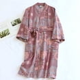 thumbnail image 6 of Jiibva Kimono Dressing Gown Retro Style Couple Japanese Pajamas with Waist Belt Kimono Robe Home Casual Wear for Party Pyjamas, 6 of 7