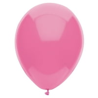 Pastel Solid Round Helium Quality Party 11" Latex Balloons, Passion Pink, 100 CT