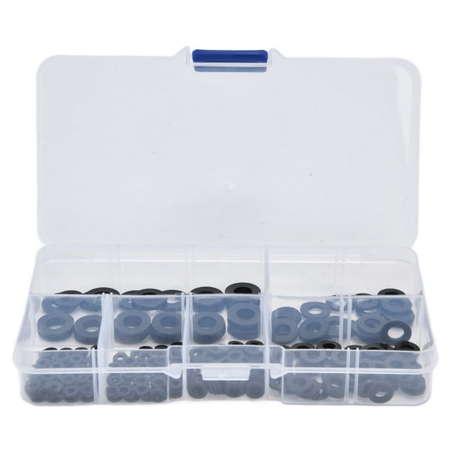 Oubit Washers,250Pcs Nylon Washers Black Ring Washers Set Flat Washer Assortment Sturdy Construction