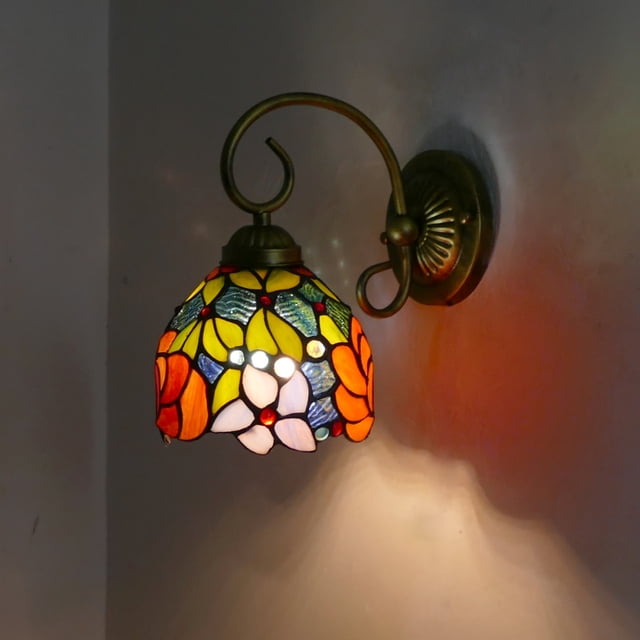 Lámpara de pared creativa personalizada de cafetería retro, lámpara de noche de bronce para dormitorio, pasillo y balcón