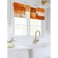 thumbnail image 3 of Valances for Windows Orange White Color Block Rod Pocket Cafe Window Treatments Valance Curtains for Kitchen Bathroom Laundry Basement Windows 60"x14", 3 of 9