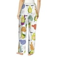 thumbnail image 3 of Junzan Orange Green Avocado Women'S Pajama Pants Drawstring Comfy Sleep Bottoms With Pockets, 3 of 9