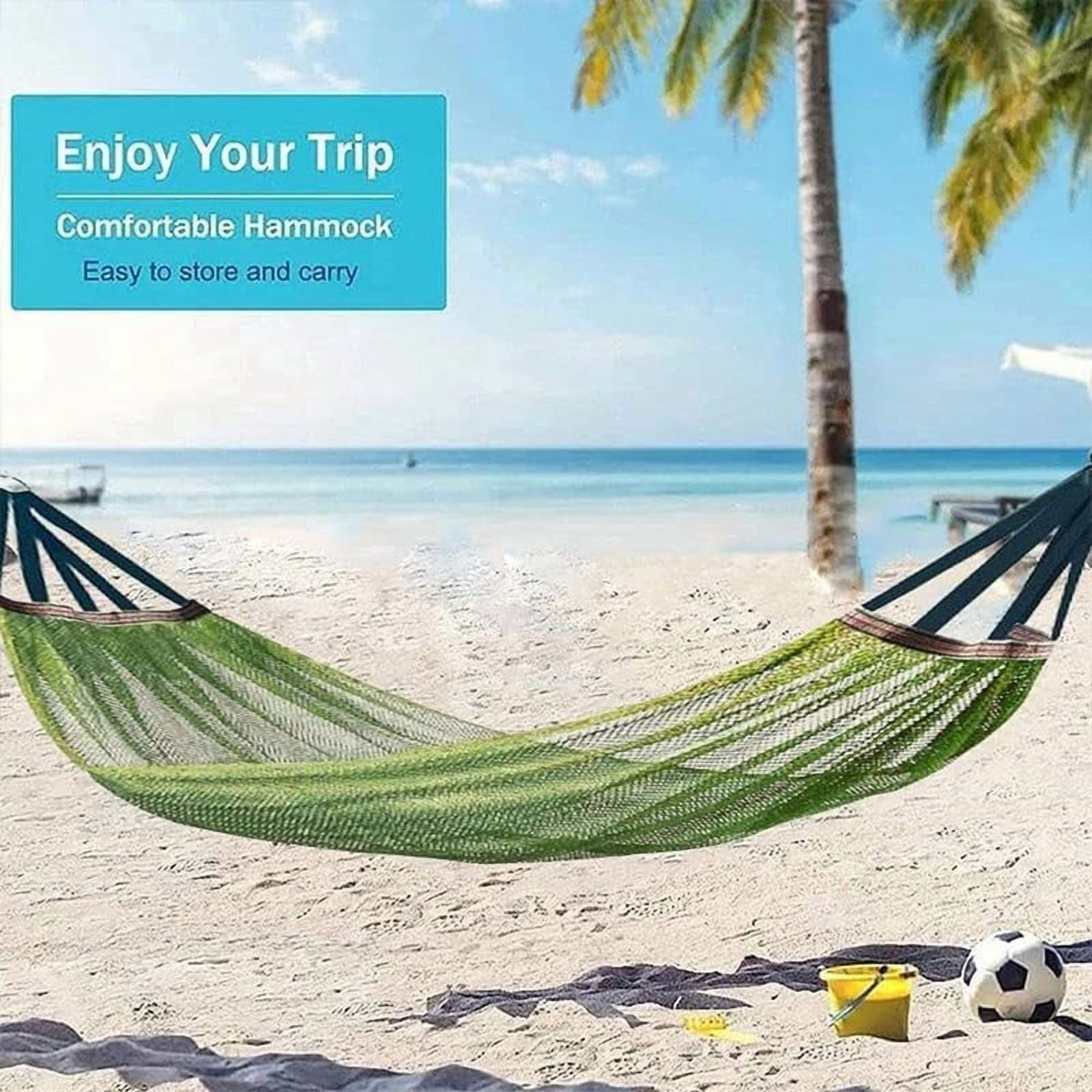 Upgraded Camping Hammock with Ropes, Portable Camping Hammocks for Hanging Sturdy Garden Comfortable Fabric Hammock with Travel Bag for Outdoor Patio Yard,Extra Large Up to 550 lbs (Army Green)