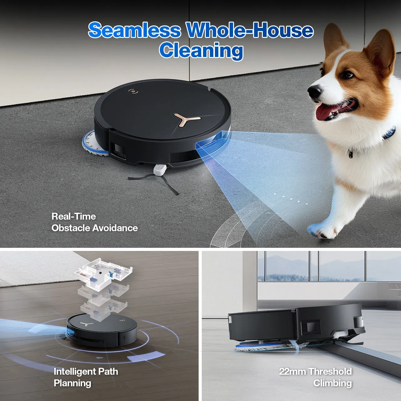 ECOVACS DEEBOT T50 MAX PRO Omni Robot Vacuum and Mop, 18,500Pa Suction, BLAST Airflow Tech, 18mm Auto-Lift