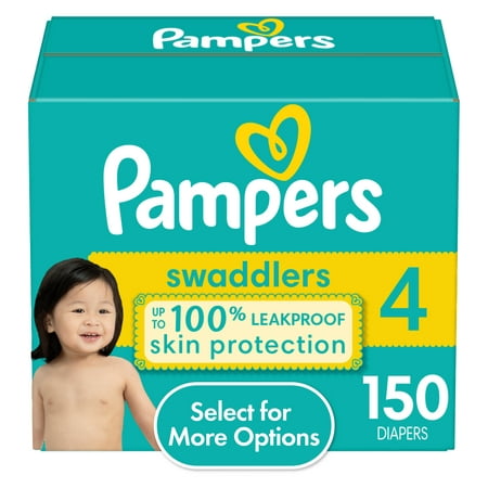 Pampers Swaddlers Diapers Size 4, 150 Count (Select for More Options)